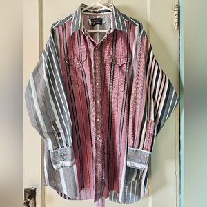 Panhandle Slim Vintage Pearl Snap Brush Popper Long Sleeve Western Shirt